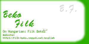 beko filk business card